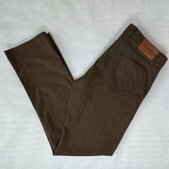 Men's MASSIMO DUTTI Casual Fit Brown Denim Pants, W34 L33 - Picture 4 of 12
